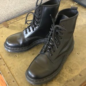 All Black Doc Martens 1460 Mono 8 eye combat boots